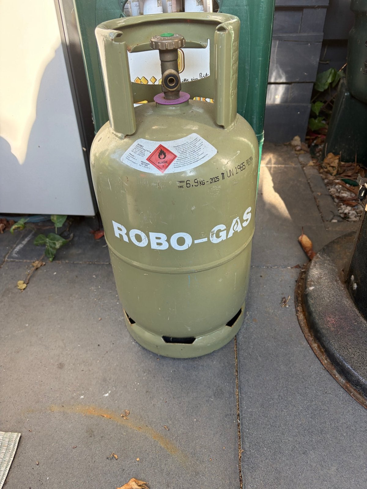 Robo-Gas gasfles 6.9kg - Leeg, Ophalen, Gebruikt
