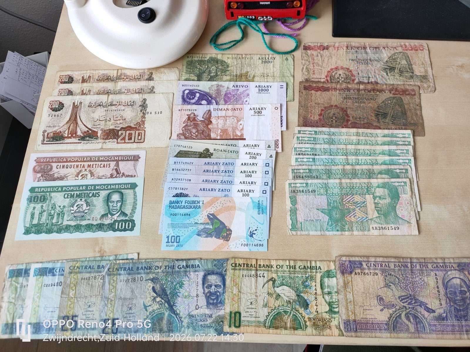 Bankbiljetten Afrika, Verzenden, Overige landen