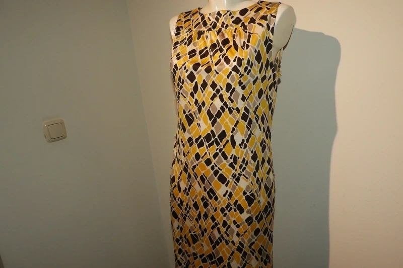 Tory Burch beeldige jurk zijde kleurrijke print merk lip M, Maat 38/40 (M), Verzenden, Geel, Tory Burch