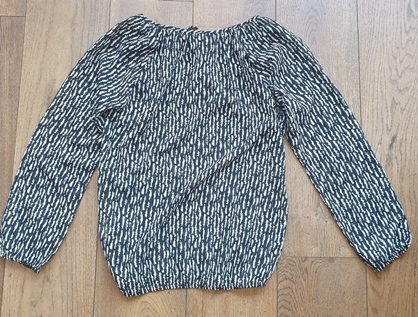 Zwart met Wit Voile Shirtje Twoday (S), Twoday, Zwart, Ophalen of Verzenden, Lange mouw
