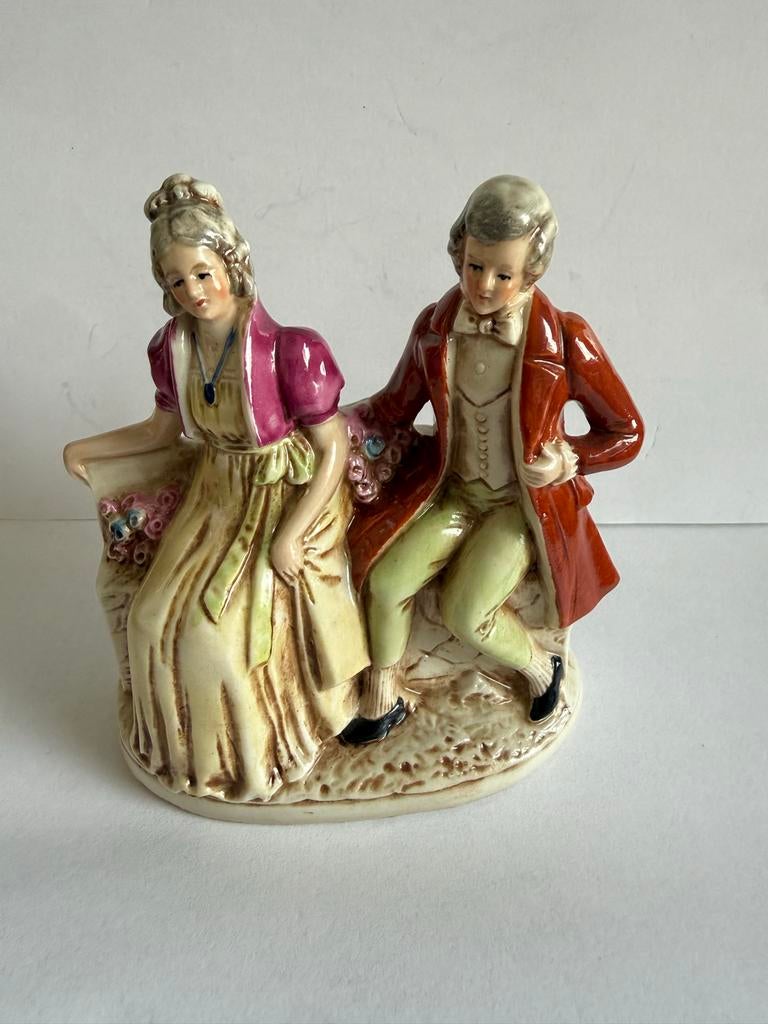 Vintage Gräfenthal Beeldje: Romantisch Paar op Bankje, Ophalen