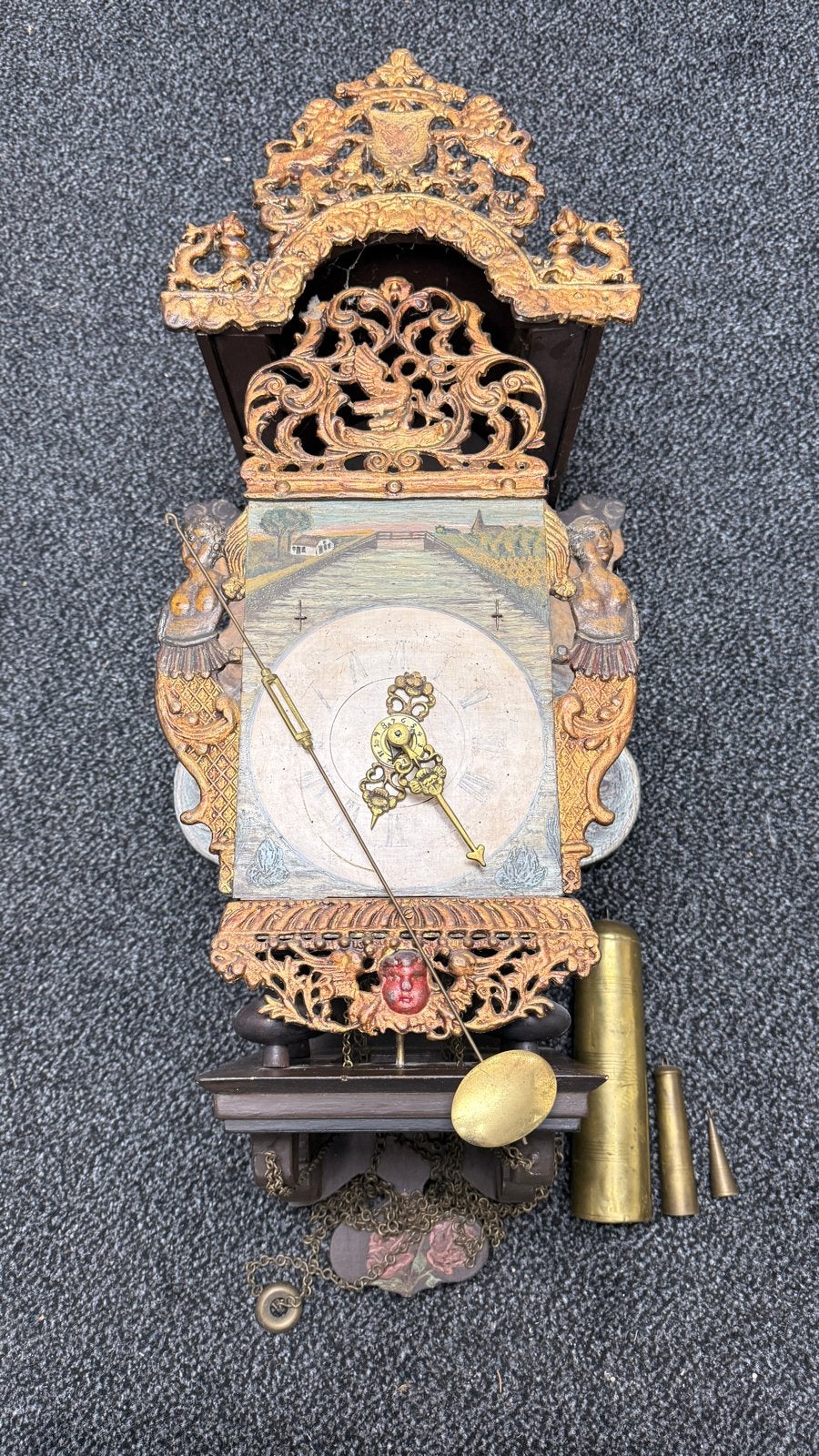 Antieke stoelklok, compleet!, Antiek en Kunst, Ophalen