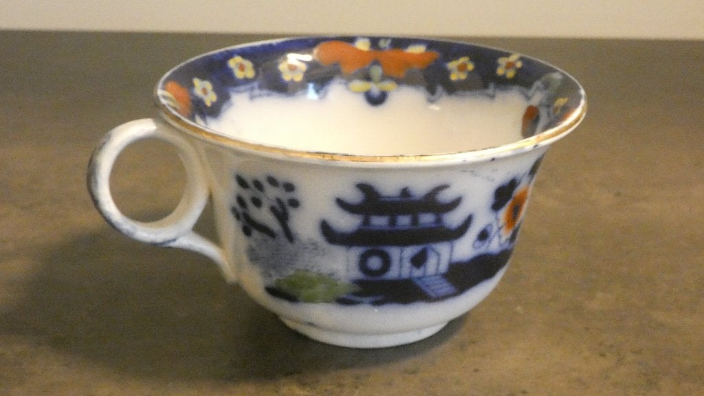 Oversized blauwe kop van Royal Staffordshire [1935], Antiek en Kunst, Antiek | Servies los, Ophalen of Verzenden