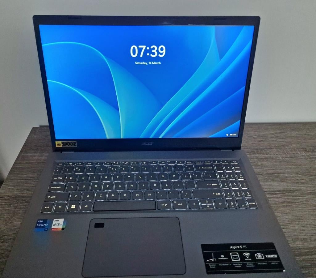 Acer Aspire 5 15 Laptop – Intel i7 – 32GB RAM – 1TB SSD, Ophalen of Verzenden, 15 inch, 2 tot 3 Ghz, SSD