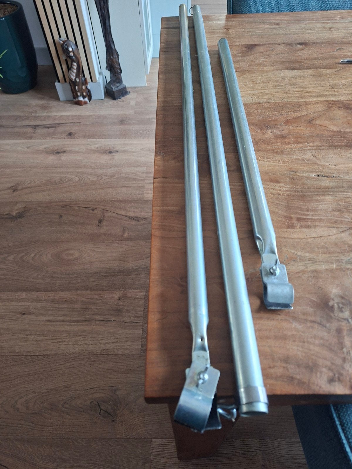 Uitschuifbare stalen verandastang - 2.50m, Ø 25mm, Ophalen, Gebruikt