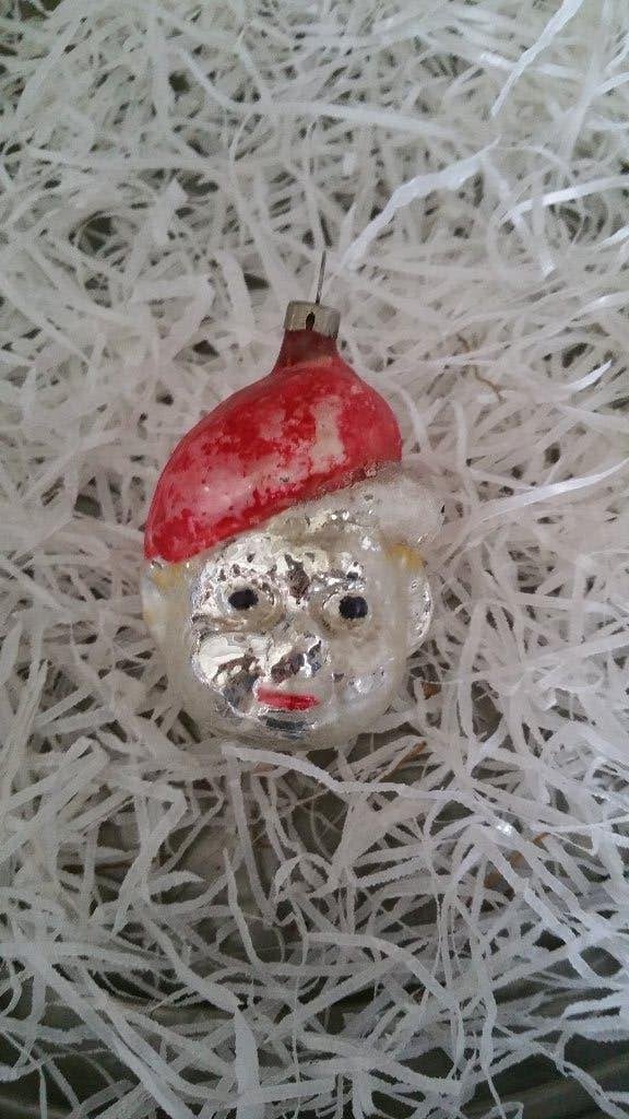 oude kerstbal nr 98 jongens hoofdje, Diversen, Kerst, Ophalen of Verzenden, Gebruikt