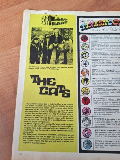 Tina 1972 artikel the Cats, Verzamelen, Ophalen of Verzenden, 1960 tot 1980, Nederland, Tijdschrift
