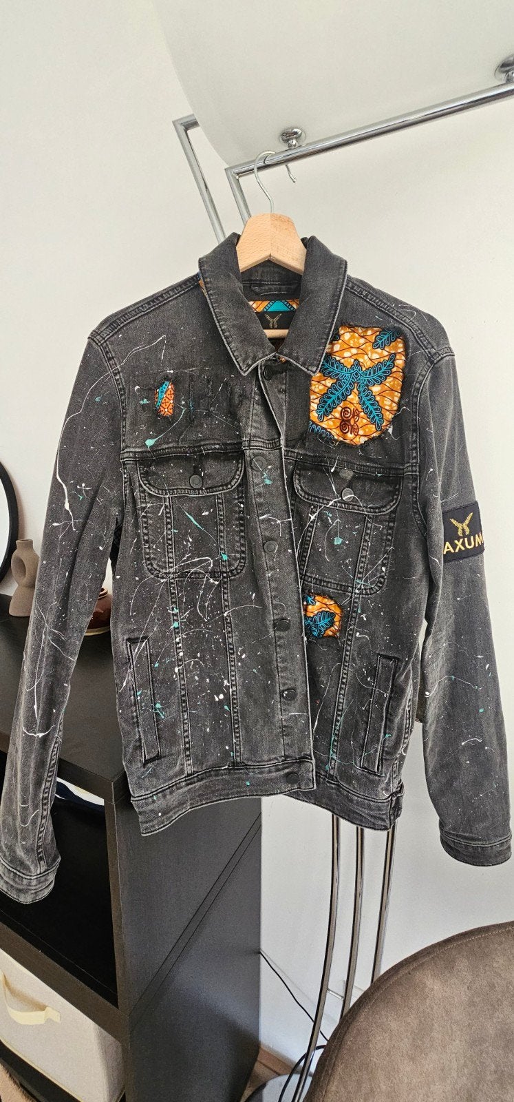 Axum Katoenen Jas - Afro Roots Geïnspireerd - Maat L, Kleding | Heren, Jassen | Zomer, Maat 52/54 (L), Ophalen of Verzenden, Grijs