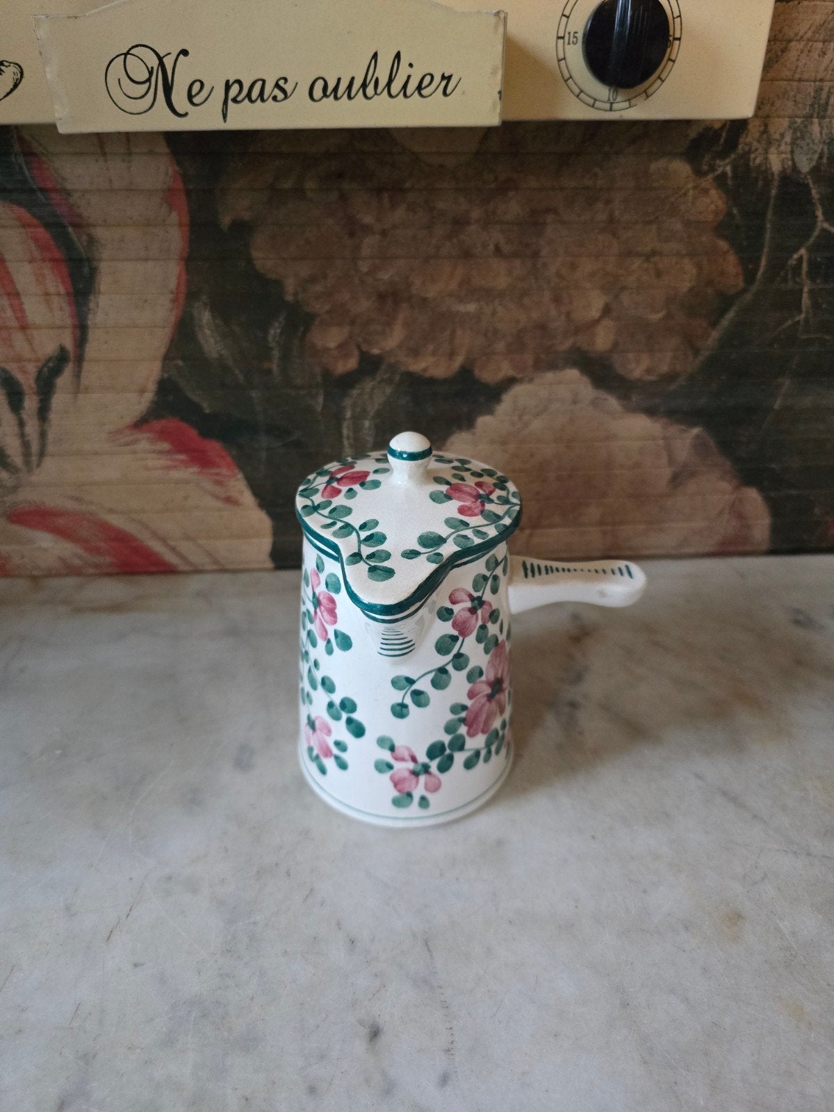 Oud gebloemd stroopkannetje decor 583, Antiek en Kunst, Ophalen of Verzenden