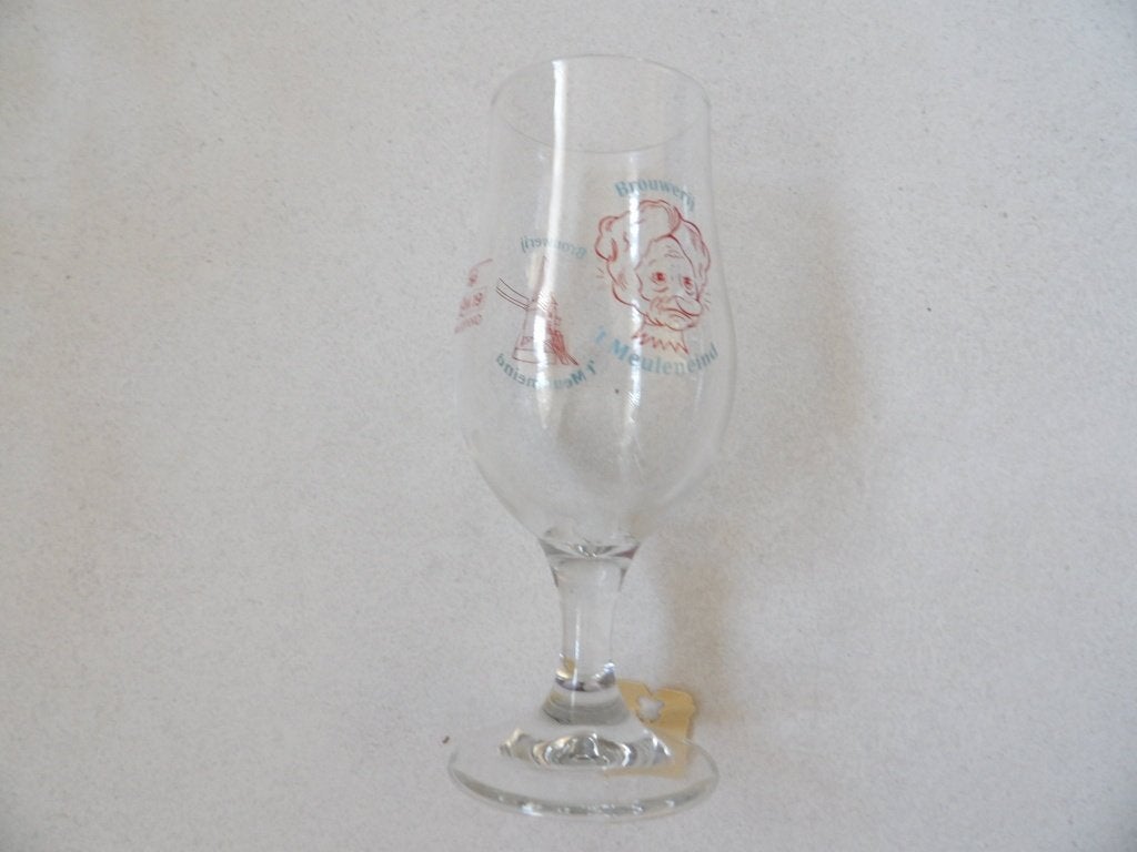 NIEUW 1 mooi BROUWERIJ 'T MEULENEIND bierglas op voet 25 CL, Verzamelen, Biermerken, Ophalen of Verzenden, Nieuw, Glas of Glazen