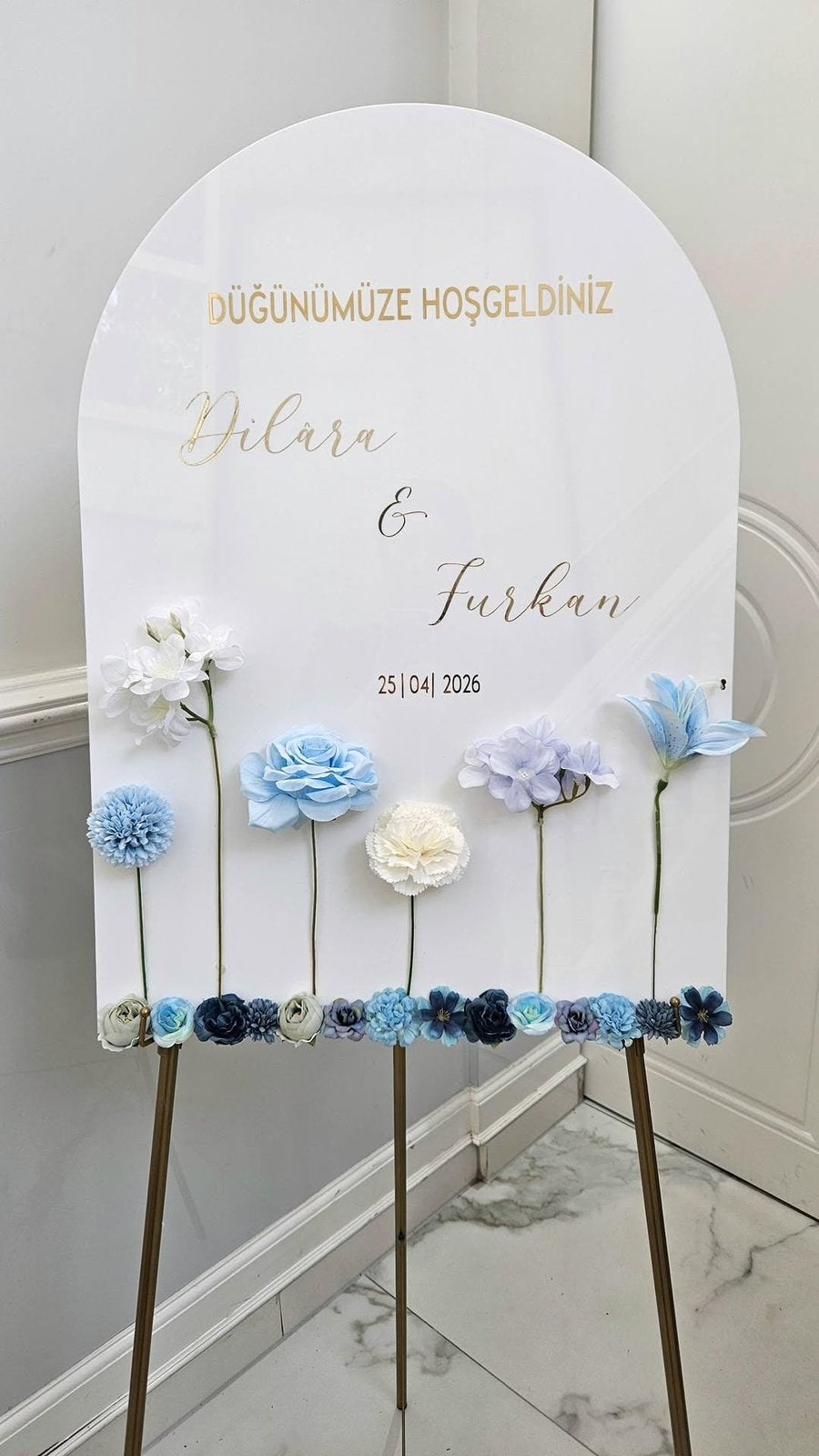Boog Welkomstbord Bruiloft/Düğün met Bloemen(zonder namen), Ophalen, Zo goed als nieuw, Versiering, Geboorte of Huwelijk
