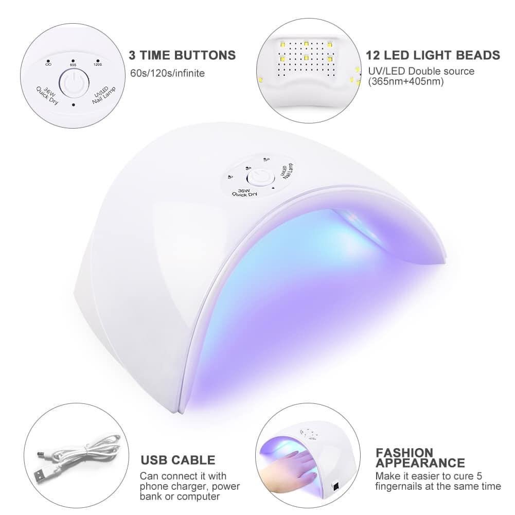 36W UV LED Lamp Nagels Dryer. Nagels. Alles 20% korting., ., Wit, Nieuw, Ophalen of Verzenden