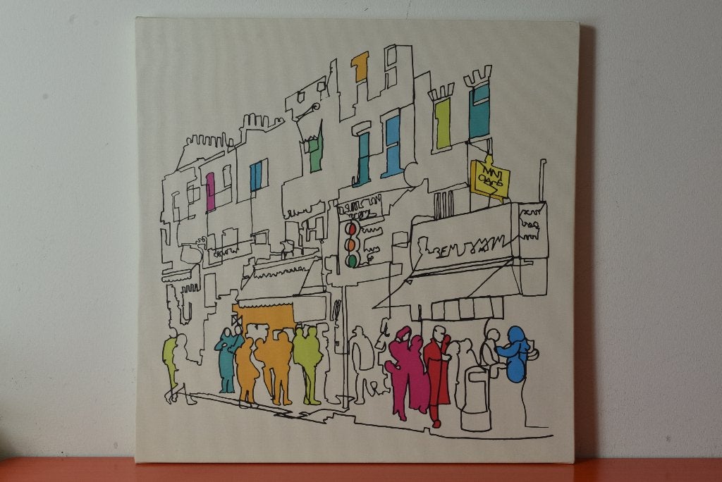Prachtige print op canvas - Street scene van Tom Frazier, Ophalen of Verzenden