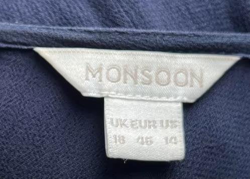 Monsoon blauwe blouse maat 46[v], Ophalen of Verzenden, Zo goed als nieuw, Maat 46/48 (XL) of groter, Blauw