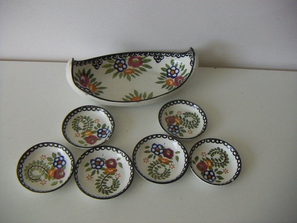 Schramberg plateel keramiek schaaltjes jr.ca.1950., Huis en Inrichting, Porselein of Keramiek, Schaal, Ophalen of Verzenden, Zo goed als nieuw