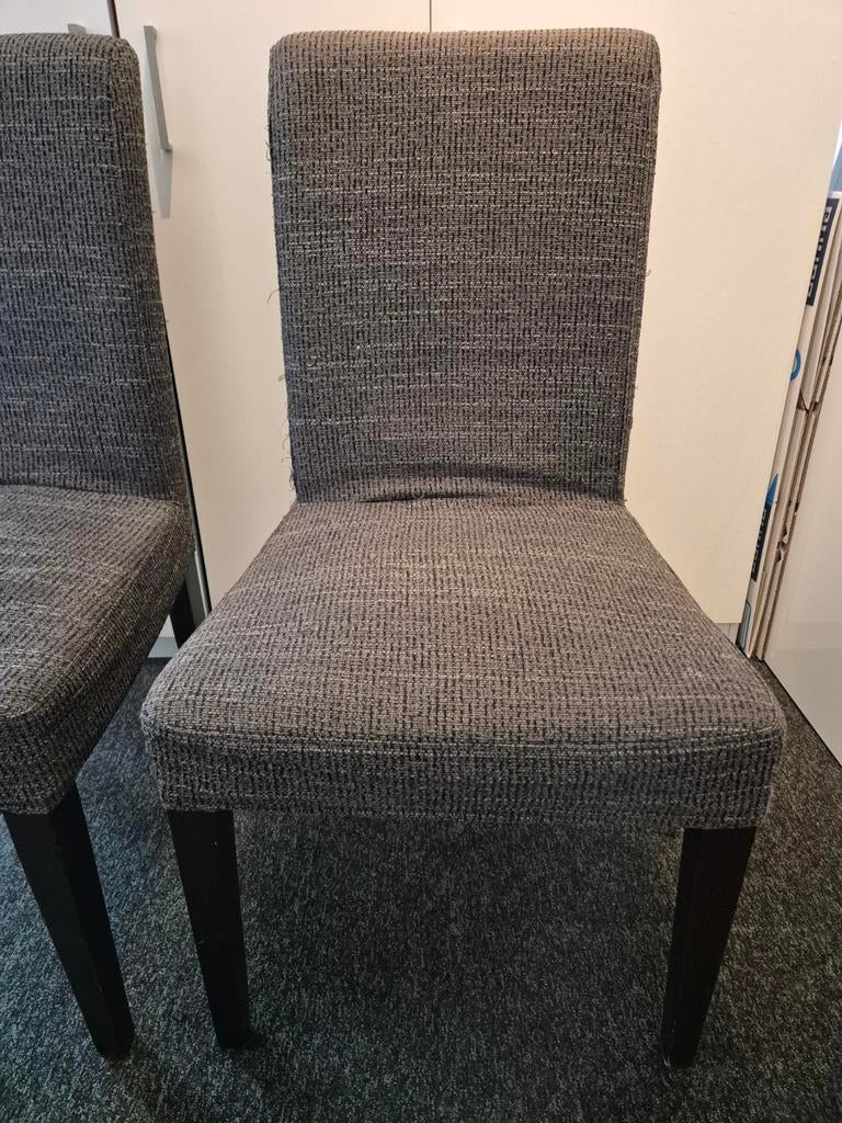 3 bergmund stoelen ikea bruinzwart frame, Huis en Inrichting, Stoelen, Ophalen, Gebruikt, Wit, Twee