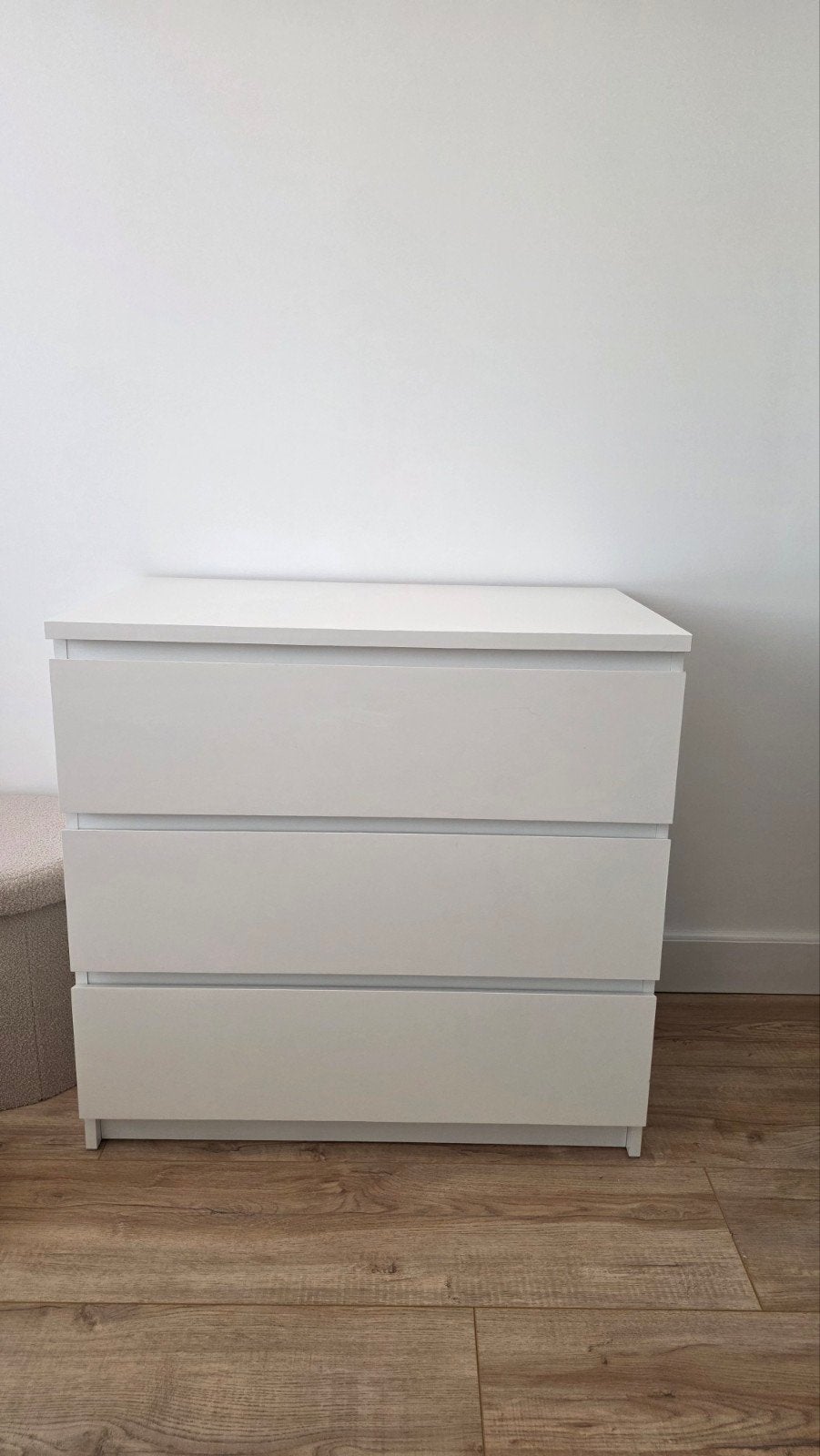 Ikea Malm Ladekast met 3 lades - Wit, Ophalen, Modern minimalistisch, Gebruikt, 50 tot 100 cm