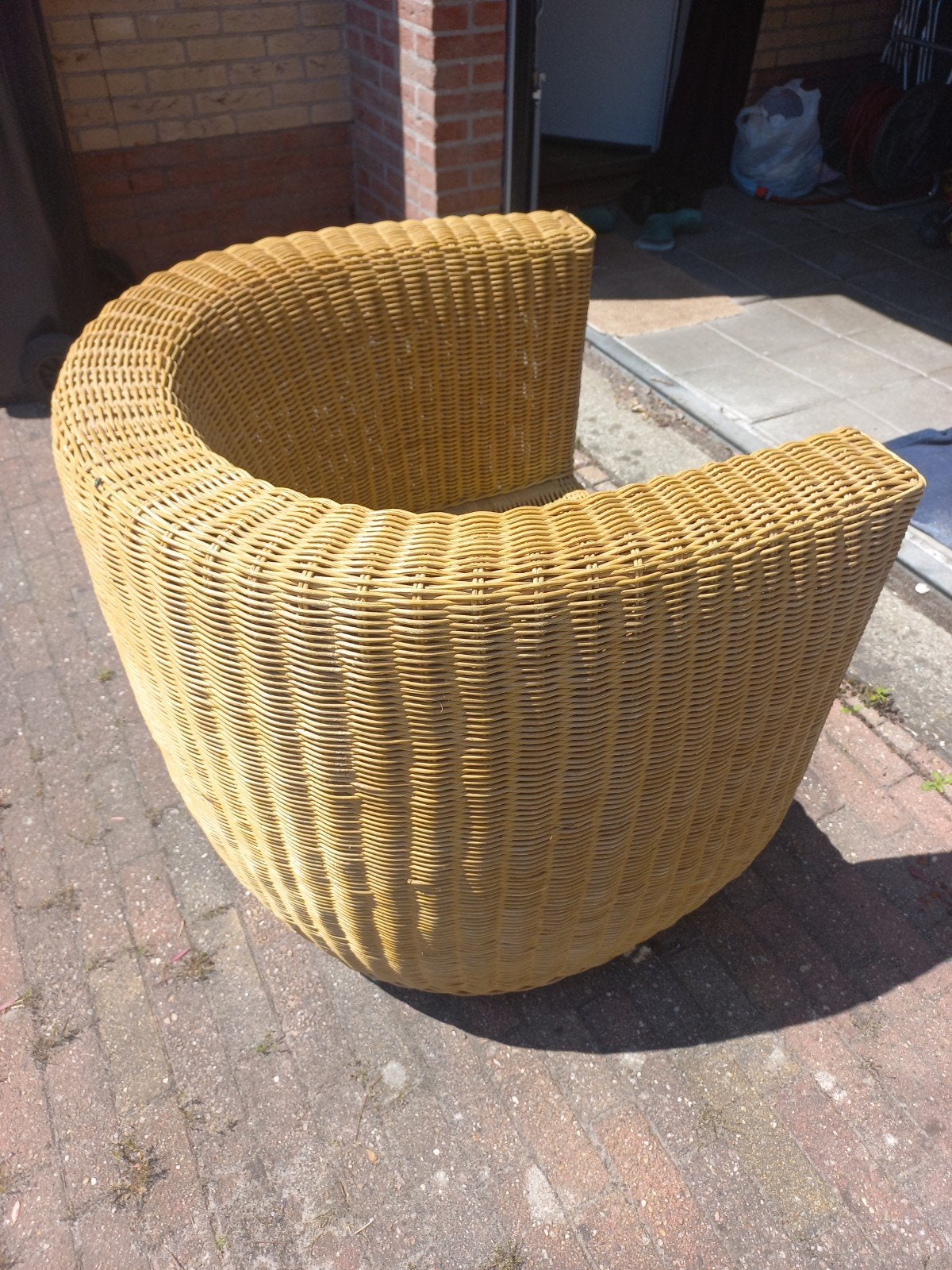 Rotan fauteuil met kussen - comfortabel en stijlvol, Ophalen, Overige kleuren, Stof, Eén