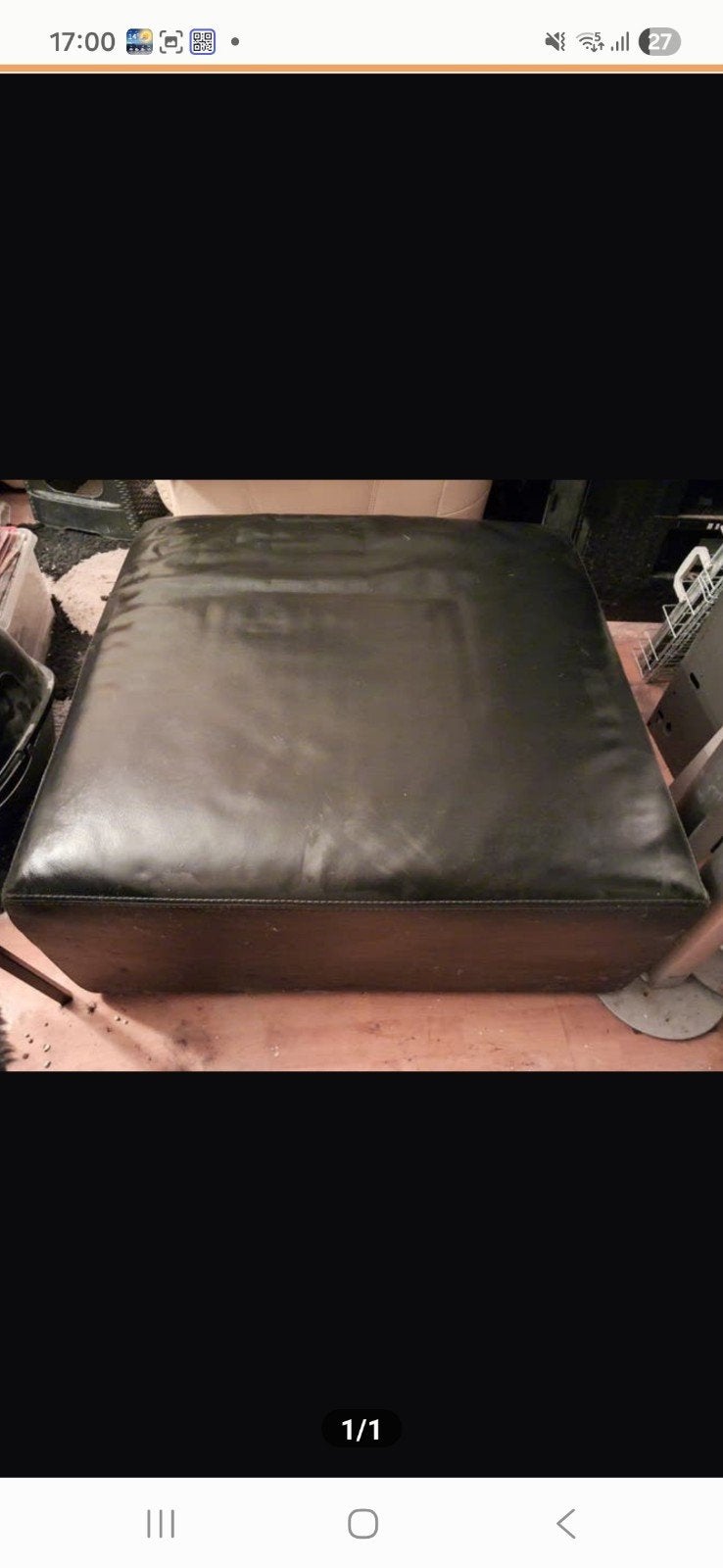 Te koop mooie echt leren Hocker 90x90, Ophalen of Verzenden, Rechthoekig