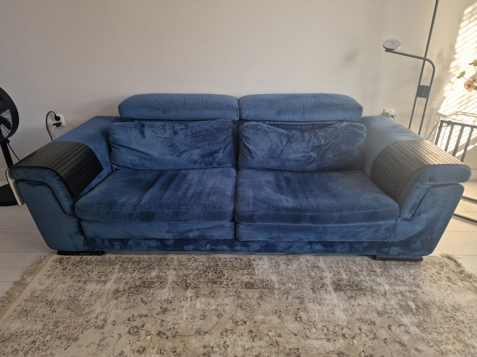 Luxe 3 zits Bank– Blauw, Ophalen, Gebruikt, Driepersoons, 75 tot 100 cm