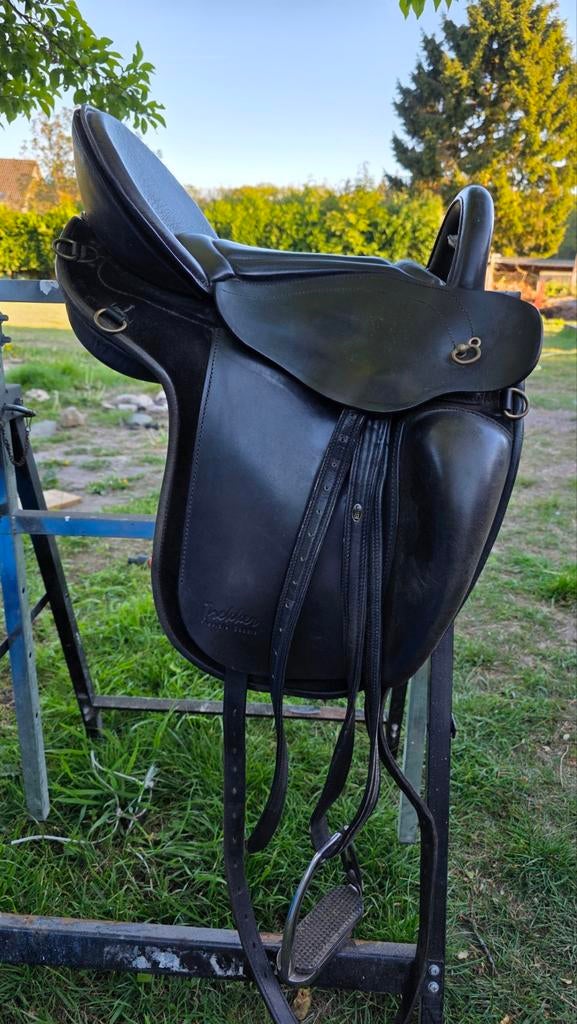 Trekker zadel pro arte zwart leer semi boomloos, Dieren en Toebehoren, Ophalen of Verzenden, Gebruikt, Dressuur