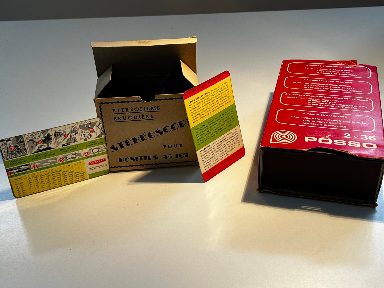Vintage Stéréoscope Bruguière Posso opbergdoos jaren '40/'50, Ophalen of Verzenden