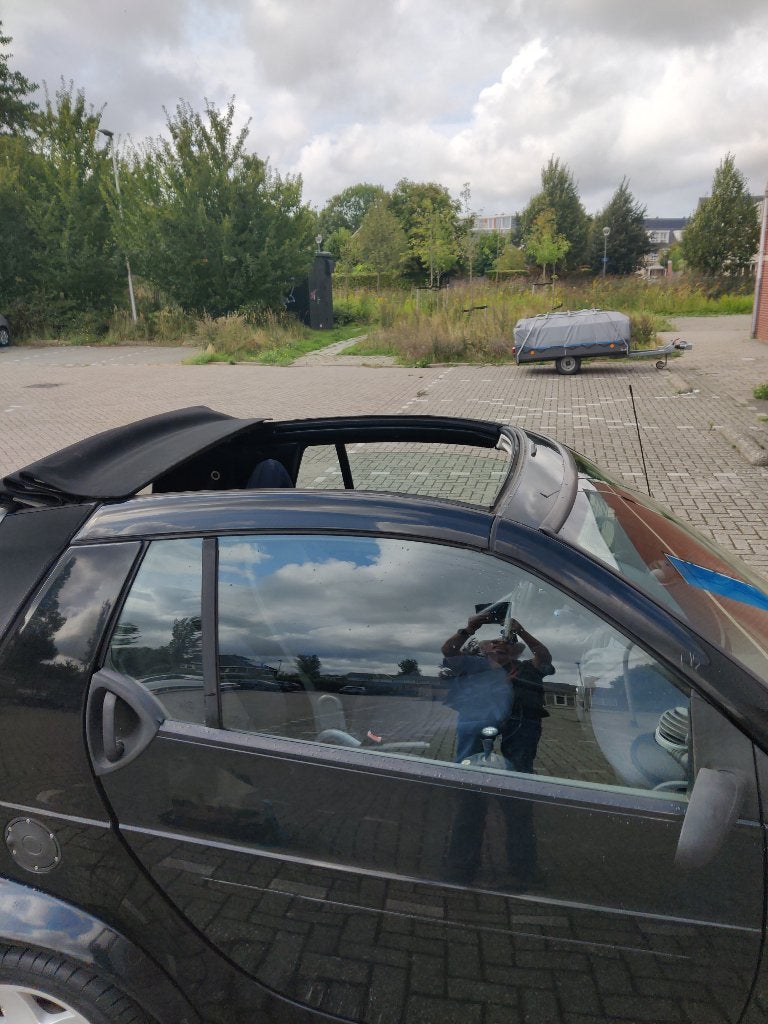 Smart 0.7 Cabrio 45KW 2003 Zwart, Auto's, Cabriolet, 61 pk, Zwart, Origineel Nederlands