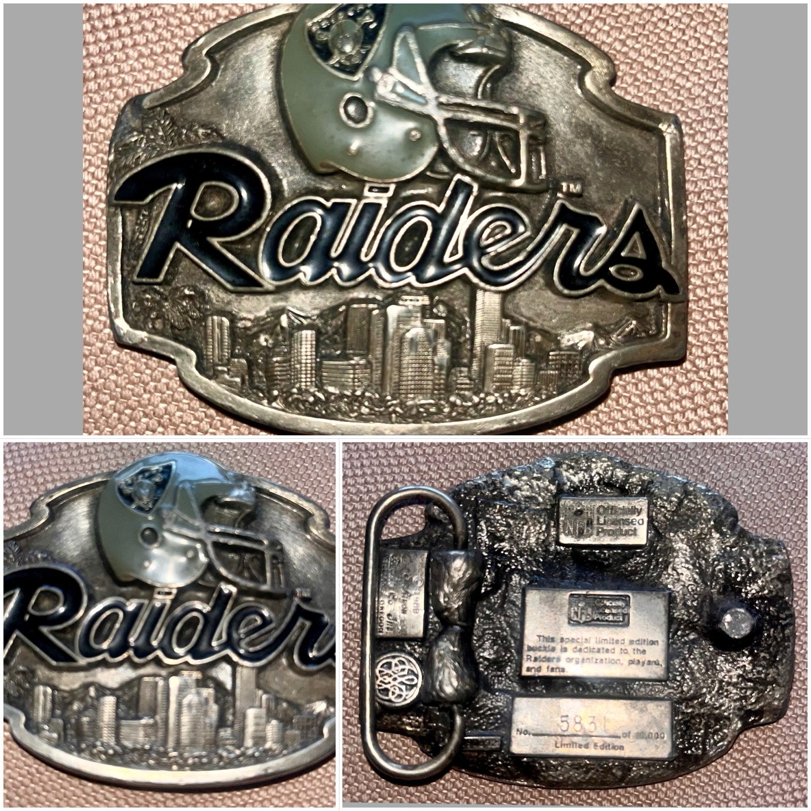 Limited Edition NFL Raiders Riemgesp - Zo goed als nieuw, Losse buckle of gesp, Overige kleuren, Minder dan 95 cm, Ophalen of Verzenden