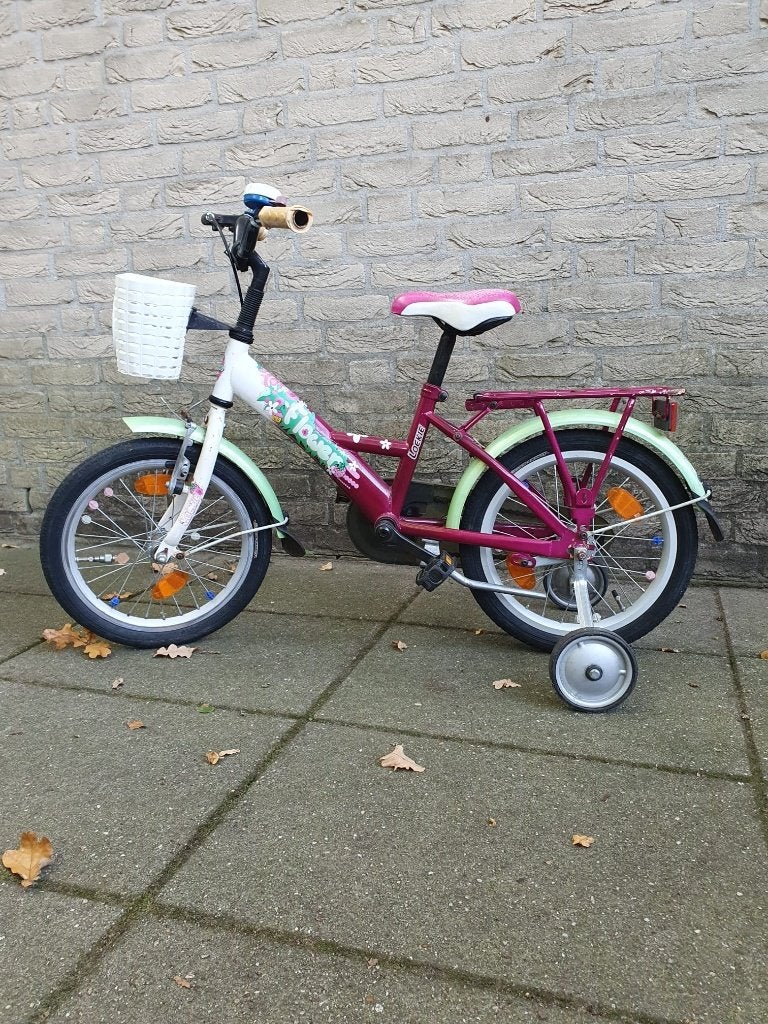 Loekie Meisjes Fiets met Zijwieltjes, Ophalen, Terugtraprem, Gebruikt, Loekie