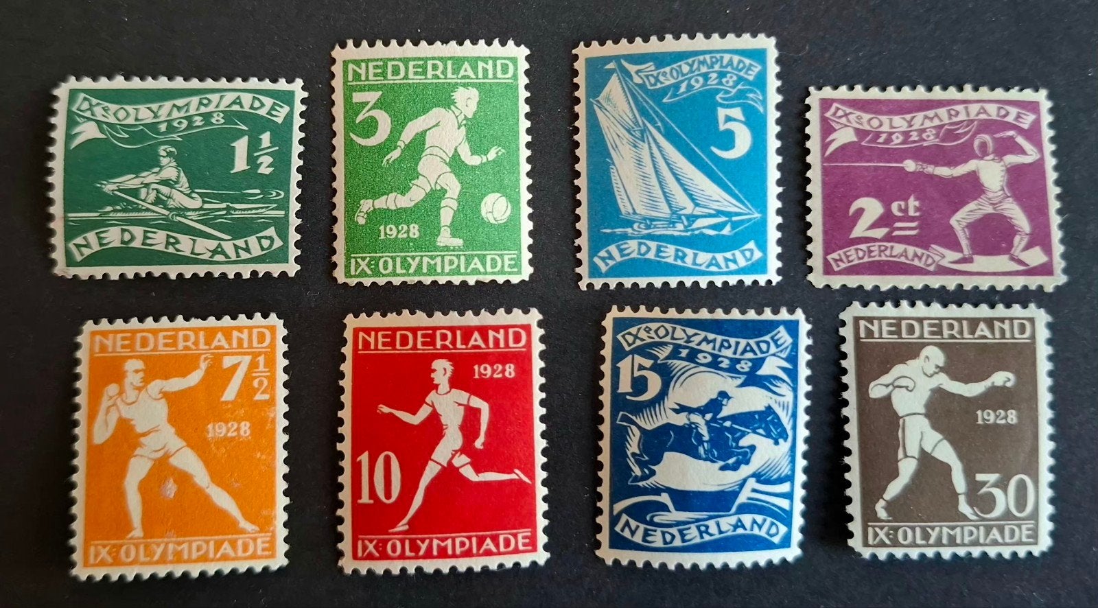Nederland 1928 nvph nr 212-219 Olympiade-zegels Ongebruikt, Ophalen of Verzenden