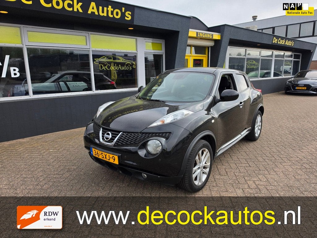 Nissan Juke 1.6 Tekna/AUTOMAAT/LEDER/TREKHAAK, Auto's, Nissan, Euro 5, 4 cilinders, Zwart, SUV of Terreinwagen