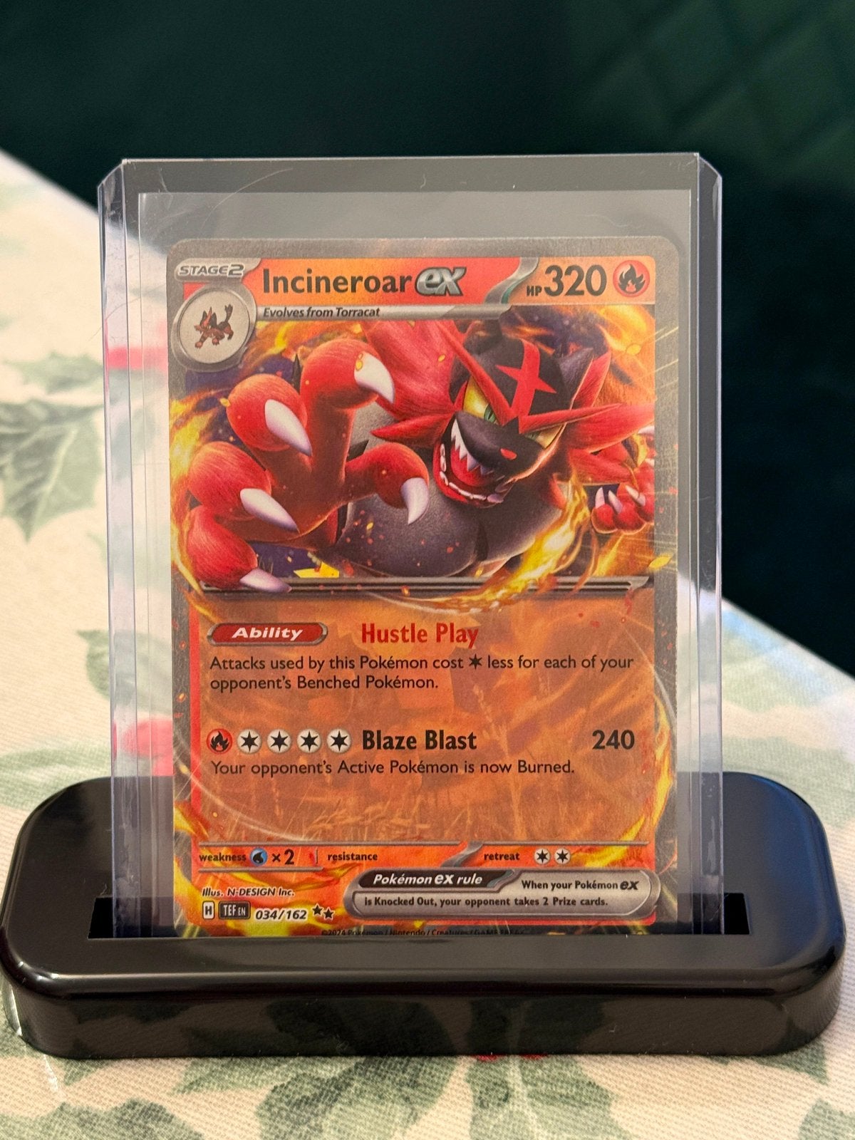 Incineroar EX #34 Pokemon Temporal Forces, Ophalen of Verzenden, Nieuw, Losse kaart
