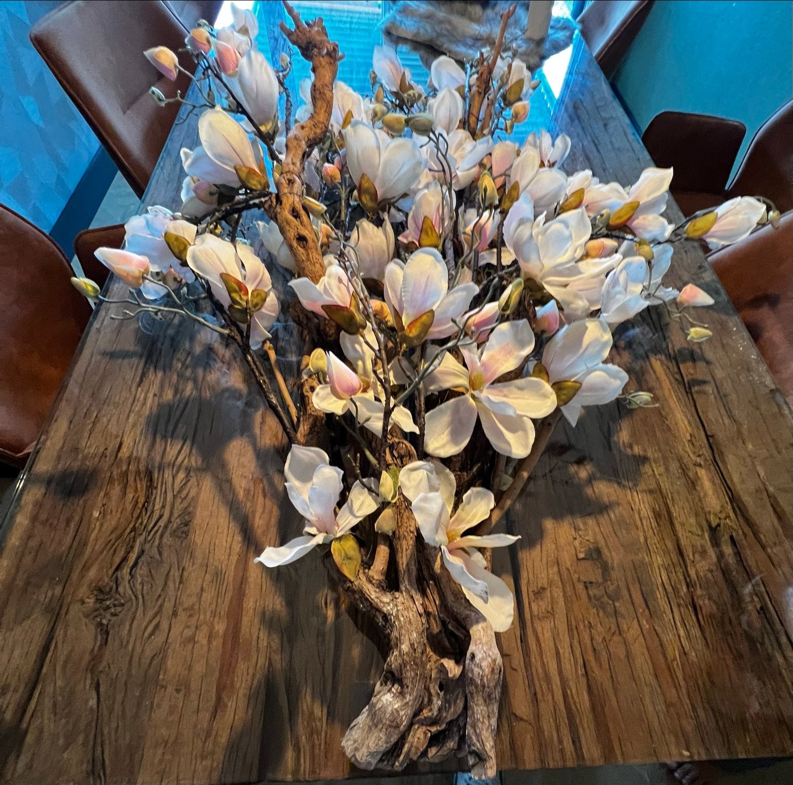 Prachtige kunstbloemen: Magnolia takken bloesem, Binnen, Kunstbloem, Textiel, Ophalen of Verzenden