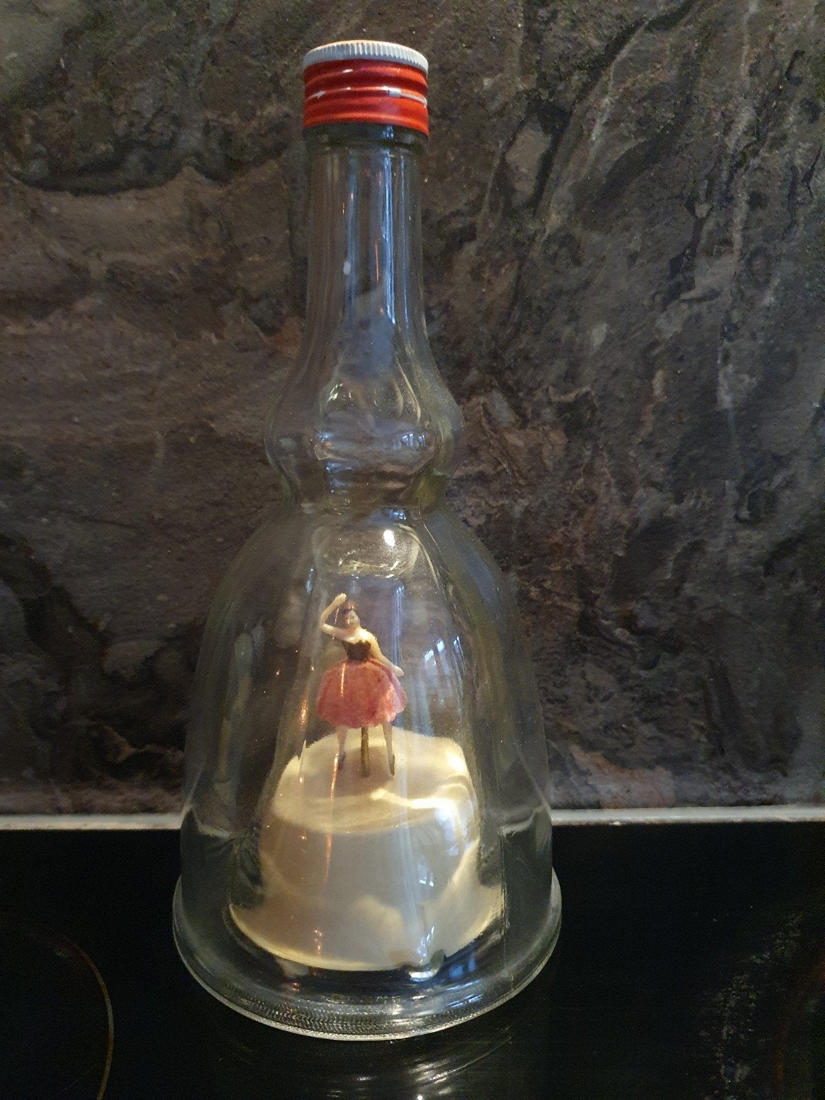 Muziekdoosje in fles - ballerina, werkt nog, Antiek en Kunst, Curiosa en Brocante, Ophalen of Verzenden