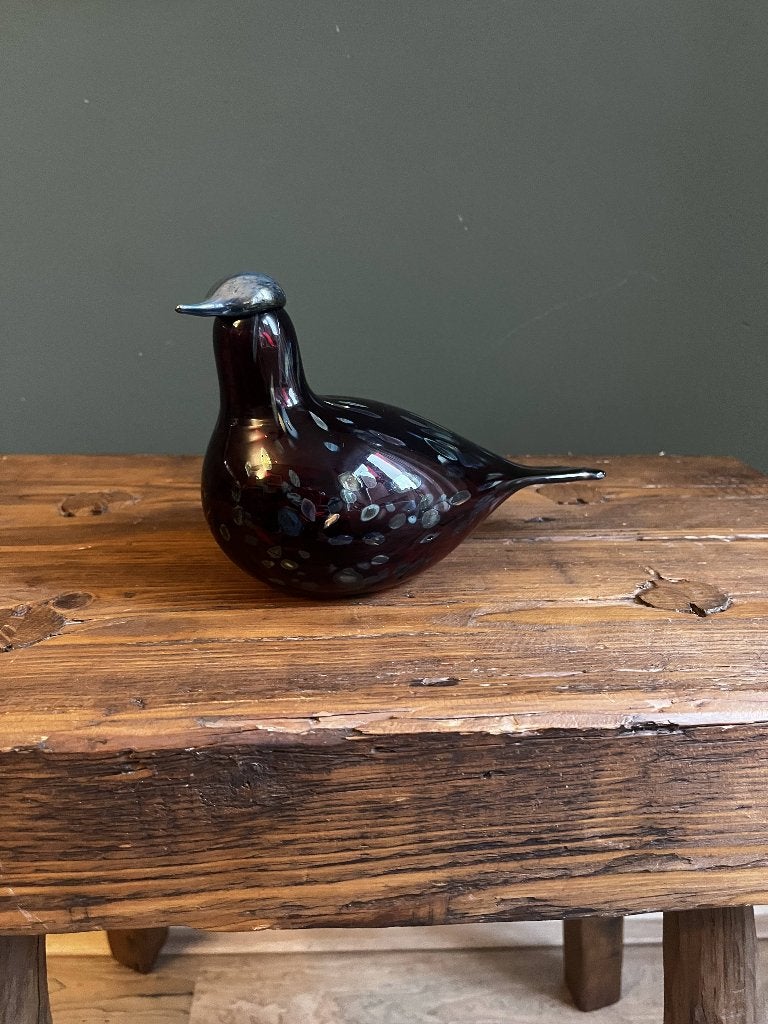 Iittala Birds by Toikka - Robijnvogel Cranberry, Antiek en Kunst, Glas, Ophalen of Verzenden, 13 cm, Rood