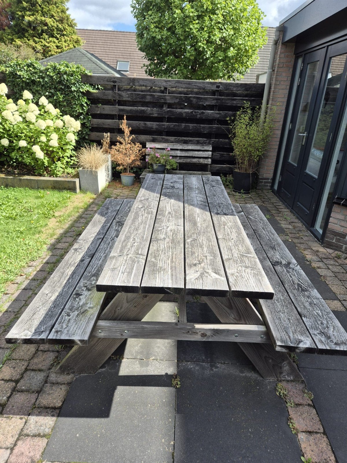 douglas hout picknicktafel, Ophalen, Gebruikt, Rechthoekig, Hout