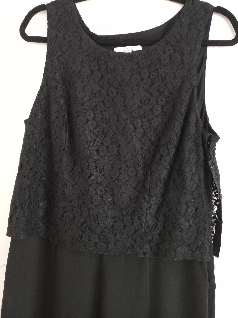 z.g.a.n. lange Esprit Jumpsuit met kanten overtop maat 42, Kleding | Dames, Jumpsuits, Zwart, Maat 42/44 (L), Ophalen of Verzenden