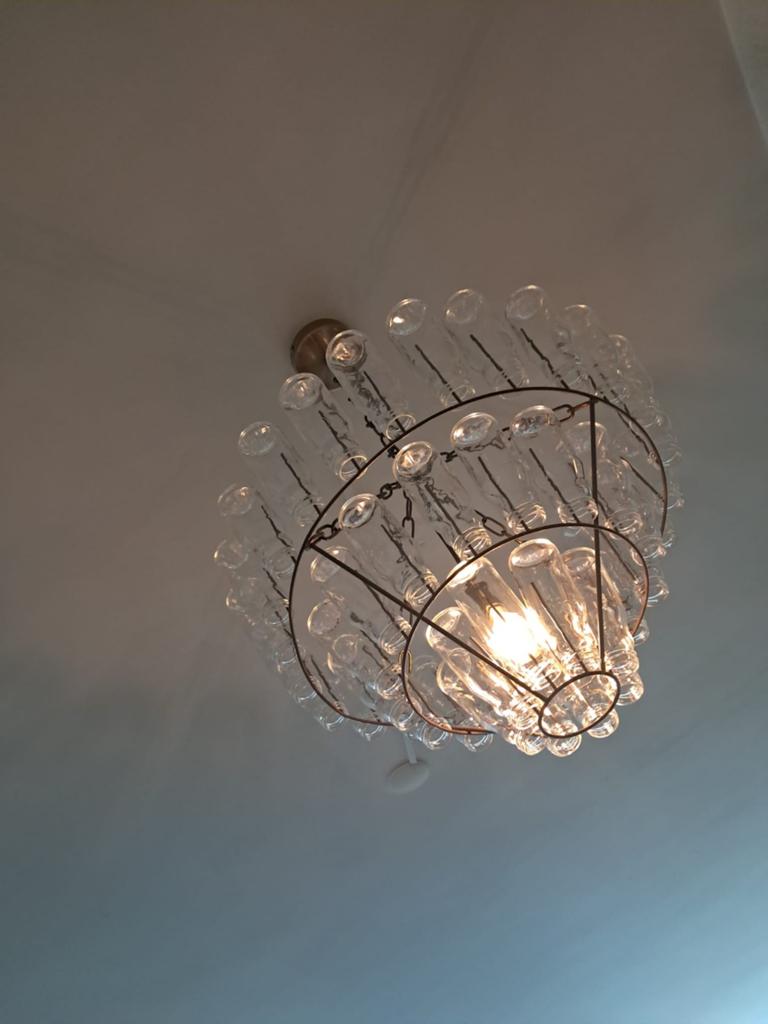 Flessenlamp, Huis en Inrichting, Ophalen, Zo goed als nieuw, Glas