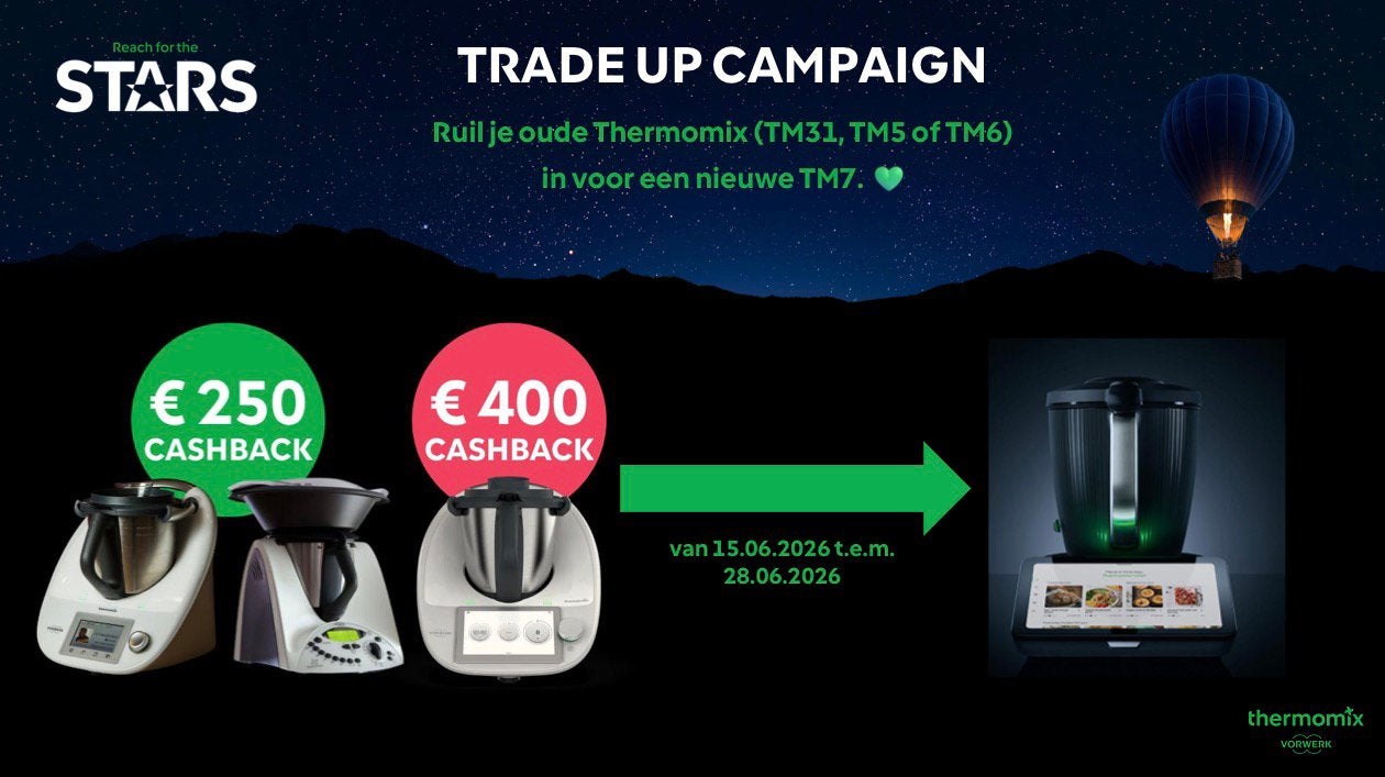Tot €400 korting op je Thermomix TM7 met 3 jaar Garantie, Witgoed en Apparatuur, Keukenmixers, Ophalen, Nieuw, 3 snelheden of meer