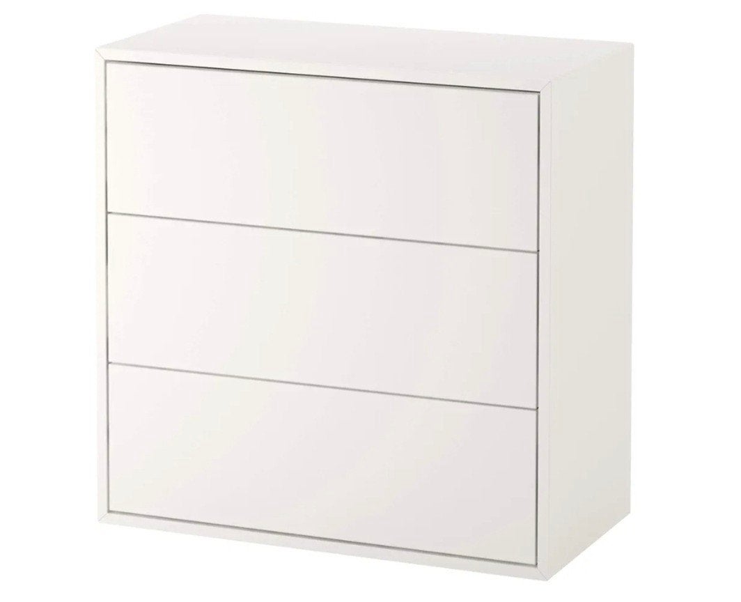 Witte ladekast met 3 laden - IKEA -EKET, Ophalen, Gebruikt, 50 tot 100 cm, 3 of 4 laden
