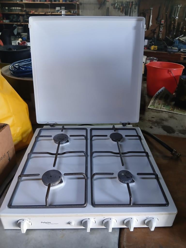 4 pits gasfornuis, Witgoed en Apparatuur, Fornuizen, Ophalen, Minder dan 85 cm, 4 kookzones, Gas