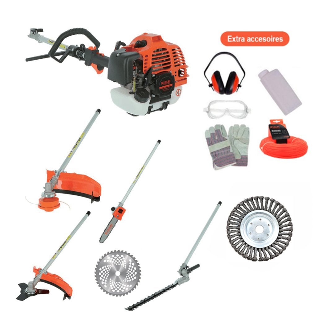 Kibani 6-in-1 Multitool -52 cc / 1.9 PK 2-takt Benzine Motor, Niet ingevuld, Zo goed als nieuw, Kibani, Niet ingevuld