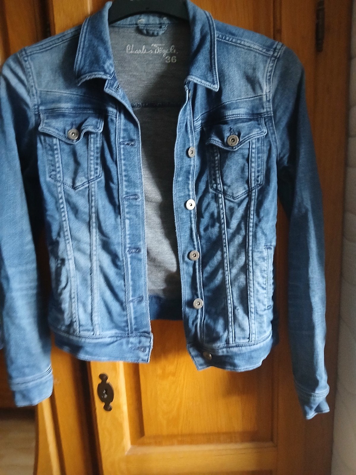 Een gebruikt jeans jasje in maat 36., Ophalen, Charles Vogele, Blauw, Jasje
