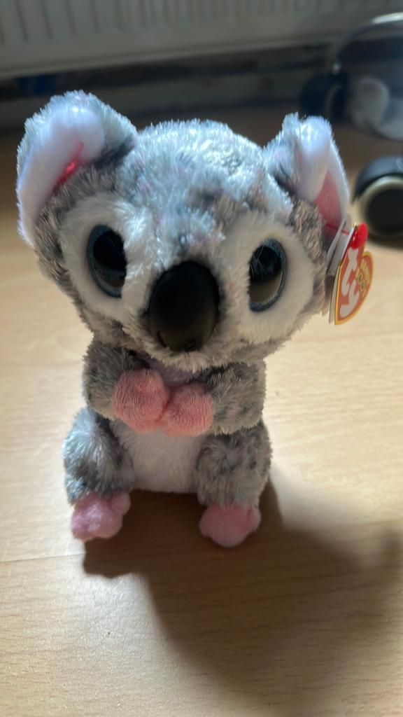 Ty Beanie Boo Koala Knuffel, Overige karakters, Overige typen, Grijs, Ophalen of Verzenden