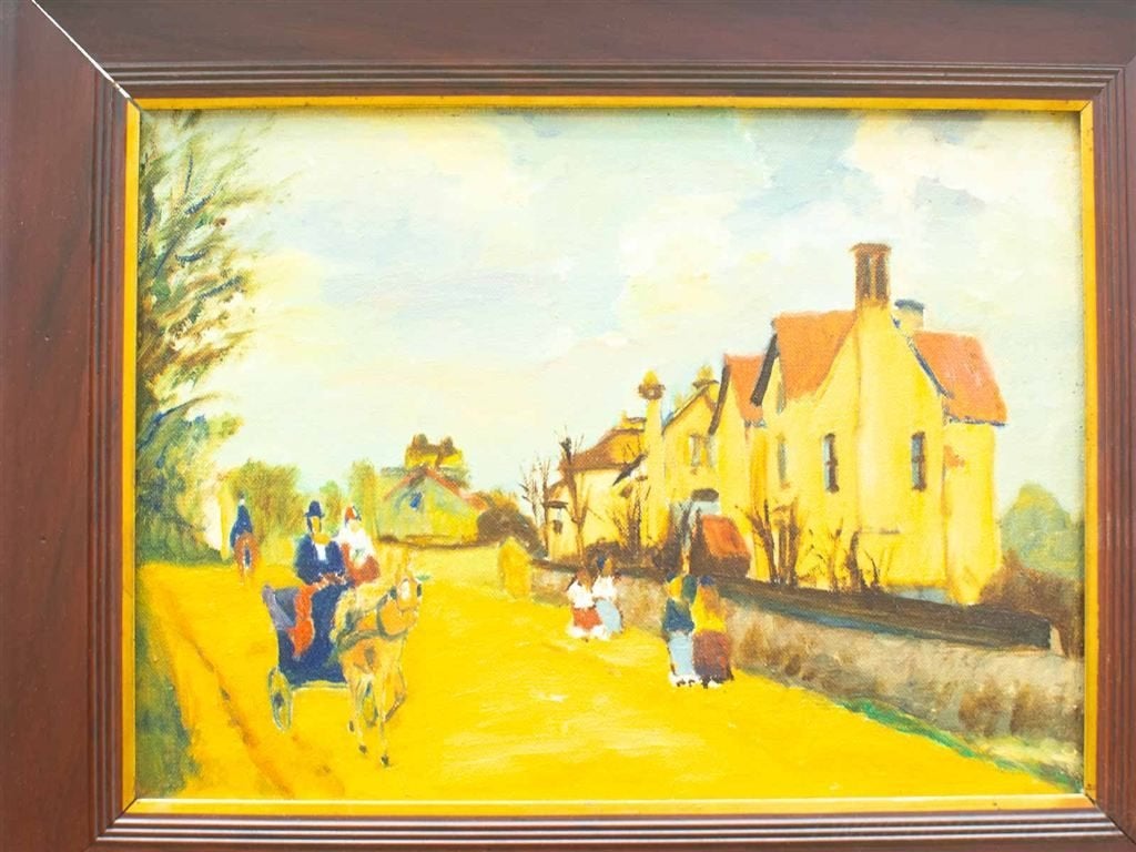 schilderij geschilderd op doek 33948, Ophalen of Verzenden, Gebruikt, Schilderij