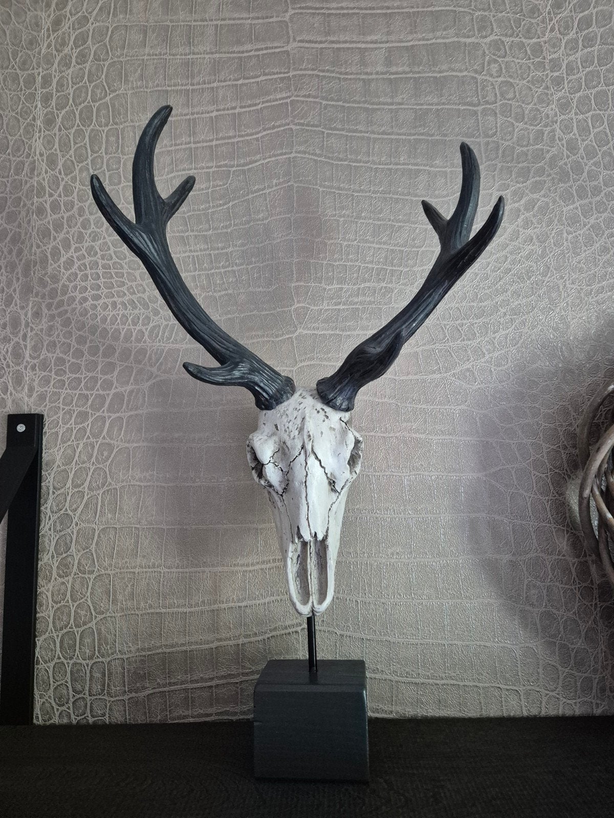 decoratie herten schedel op poot, Antiek en Kunst, Ophalen, Beeld, 60 cm, Beige