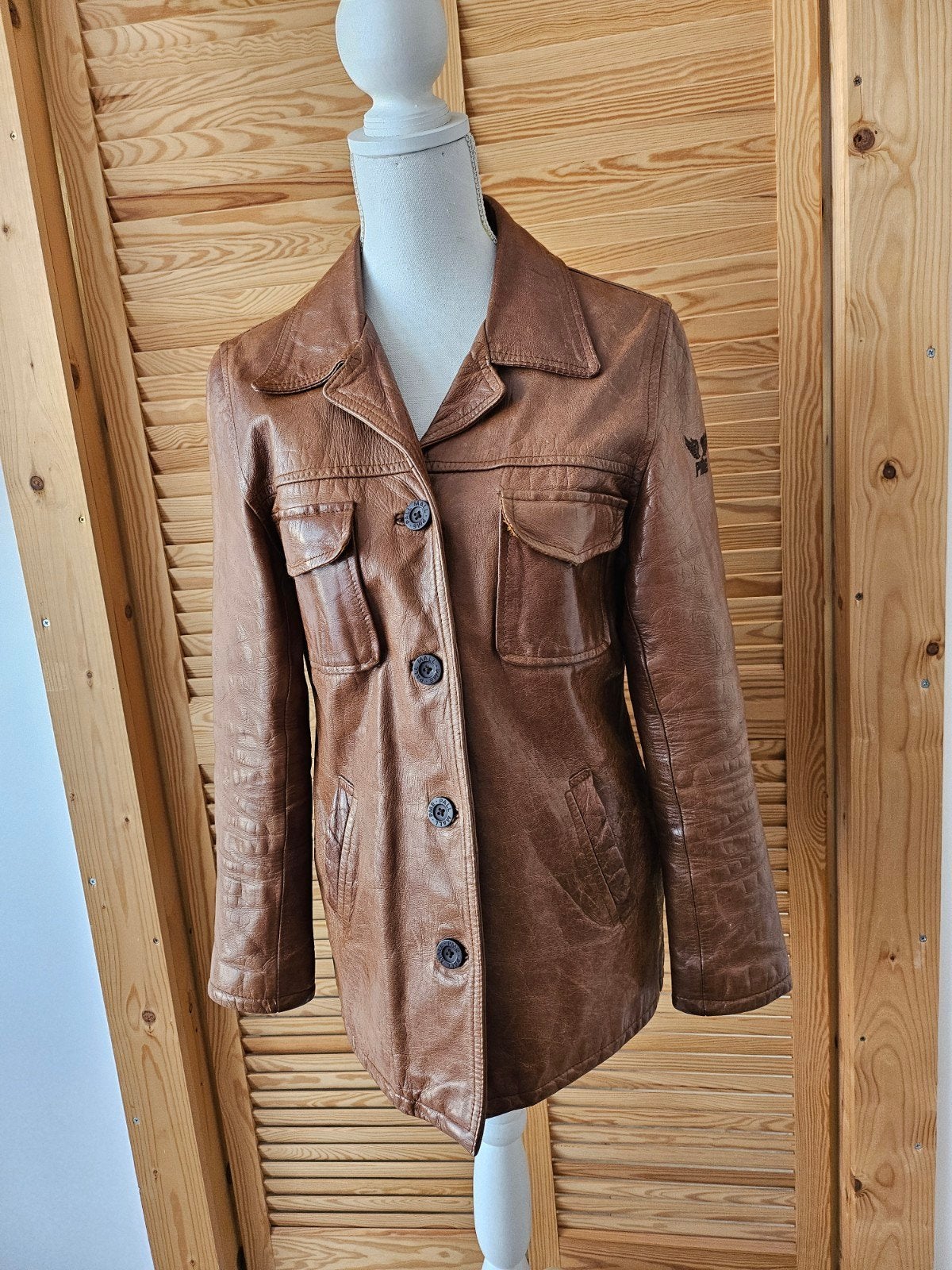 Vintage Pall Mall Leren Jas – Bruin Echt Leer – Maat M, Kleding | Dames, Maat 38/40 (M), Bruin, Pall Mall, Ophalen of Verzenden