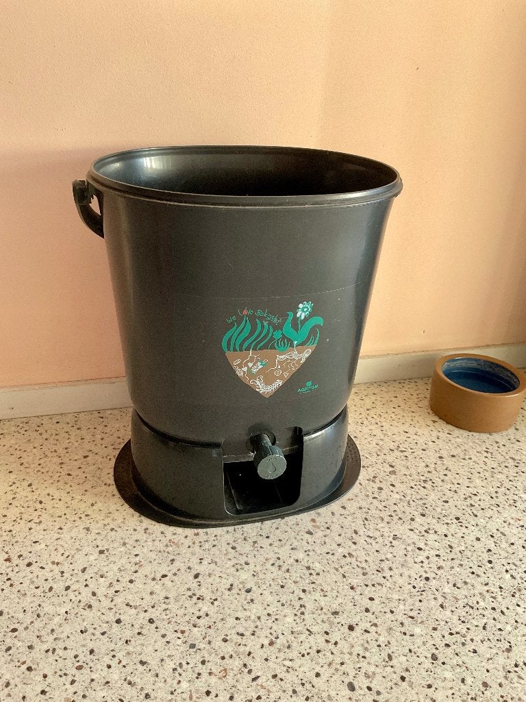 Bokashi emmer donkergrijs, ongebruikt, plus starter, Verzenden, Nieuw, Kunststof