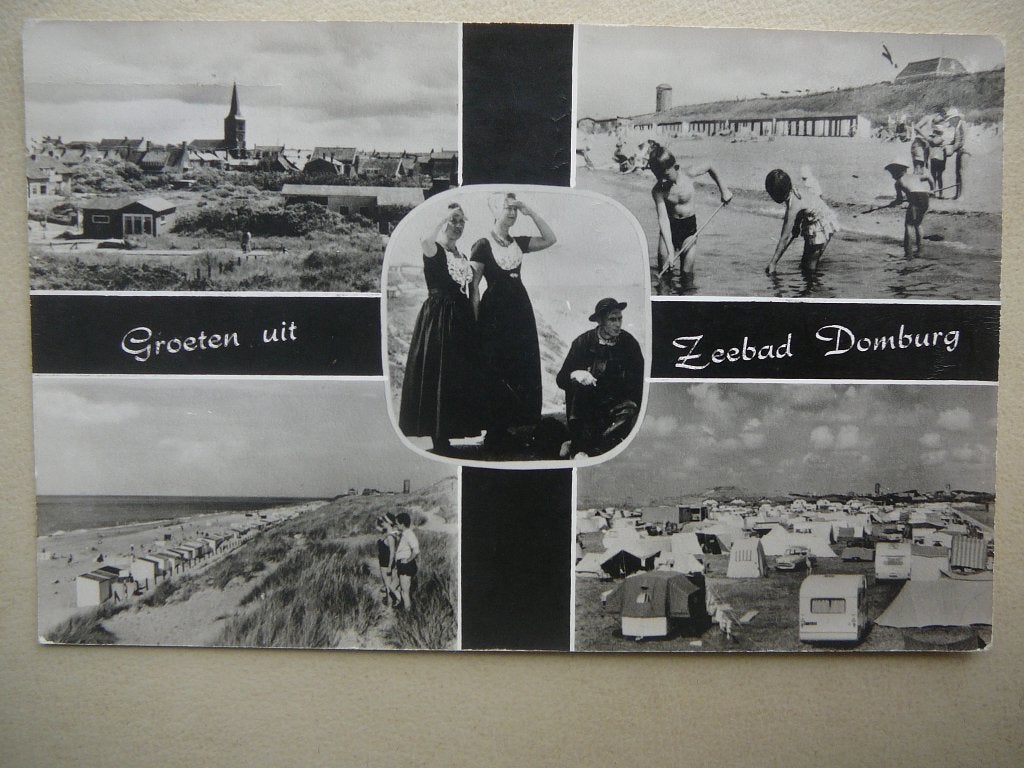 Domburg. Groeten uit Zeebad Domburg., Ophalen of Verzenden, 1940 tot 1960, Gelopen, Zeeland