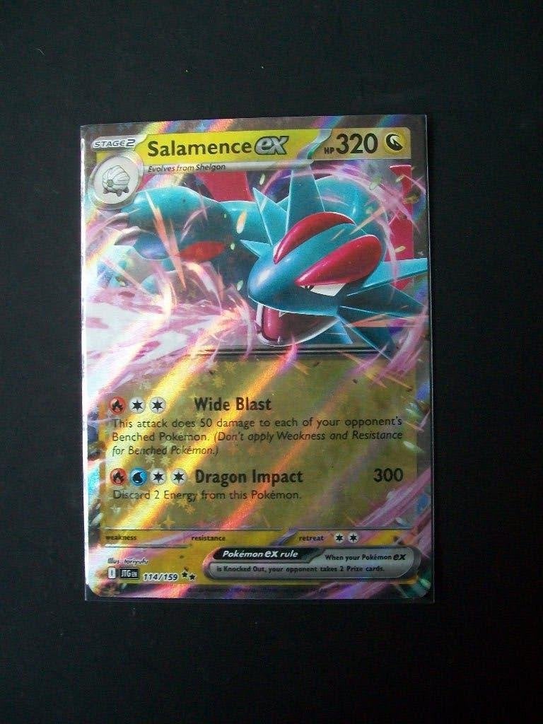 4311. Nieuwe Pokemon Kaart SALAMENCE EX HP 320 (114/159), Verzenden, Nieuw, Losse kaart, Foil